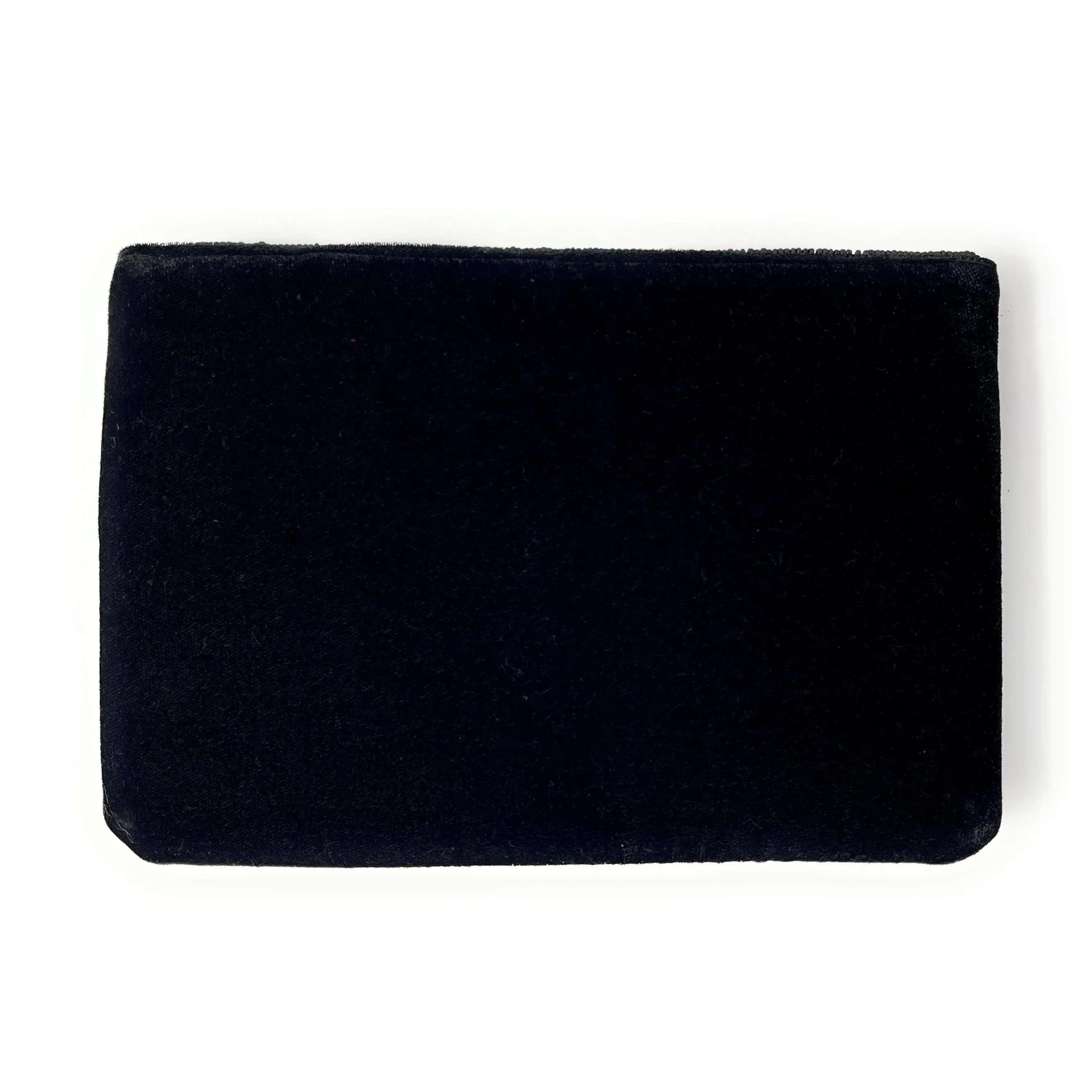 Black Silver Sequin Velour Clutch Purse