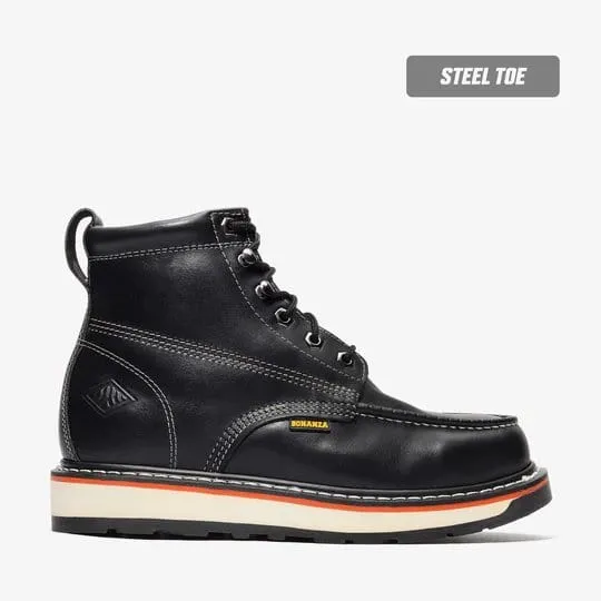 Bonanza Frontier Dual 6" Moc Toe Work Boots - Steel Toe