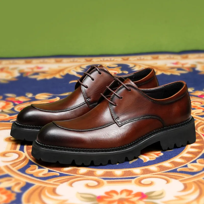 Elegant British Oxford Platform Block Wedding Shoes