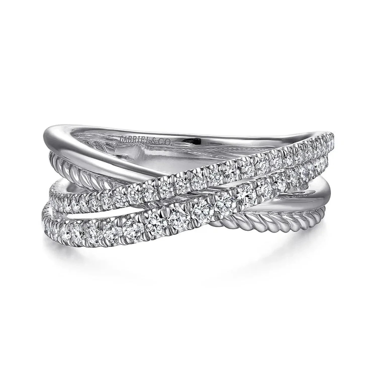 Gabriel & Co. Criss Cross Layered Diamond Ring
