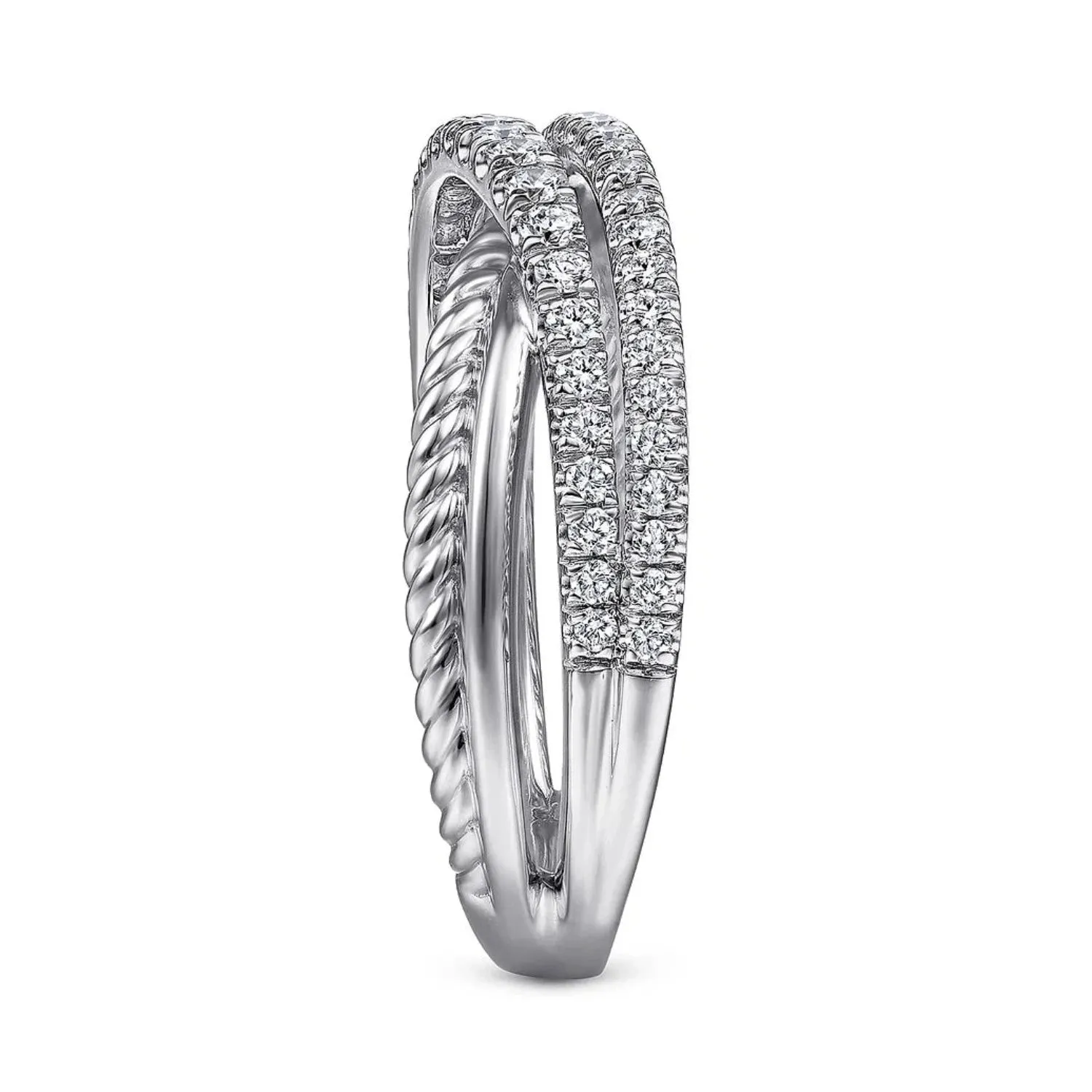 Gabriel & Co. Criss Cross Layered Diamond Ring