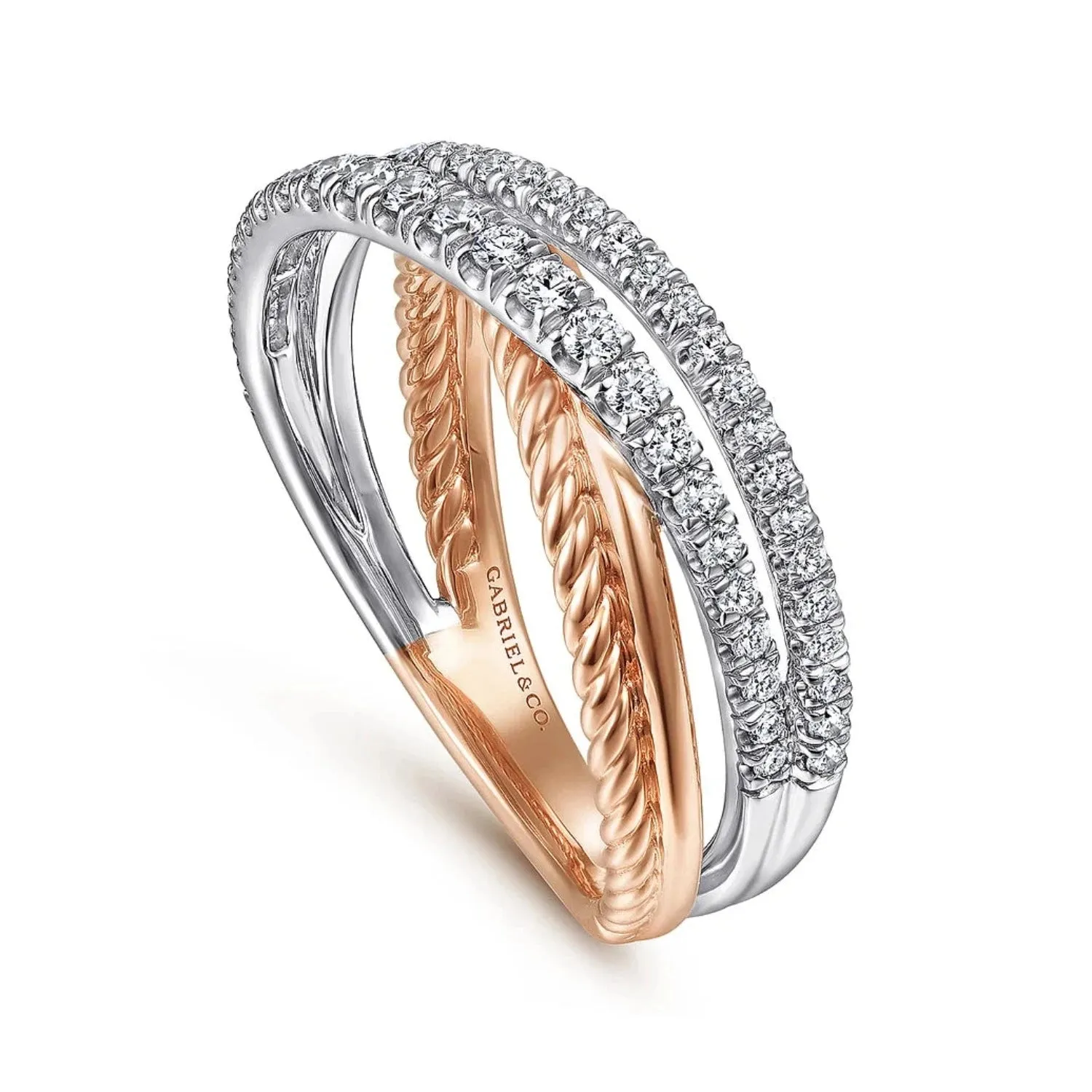 Gabriel & Co. Criss Cross Layered Diamond Ring