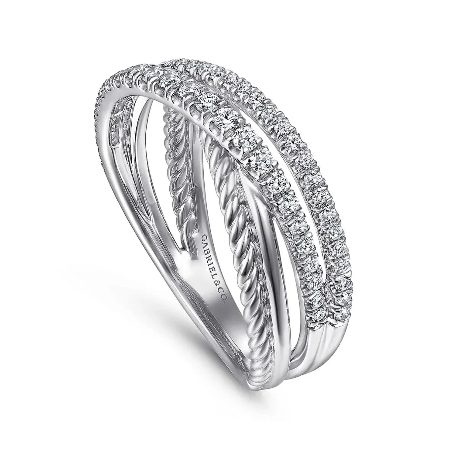 Gabriel & Co. Criss Cross Layered Diamond Ring