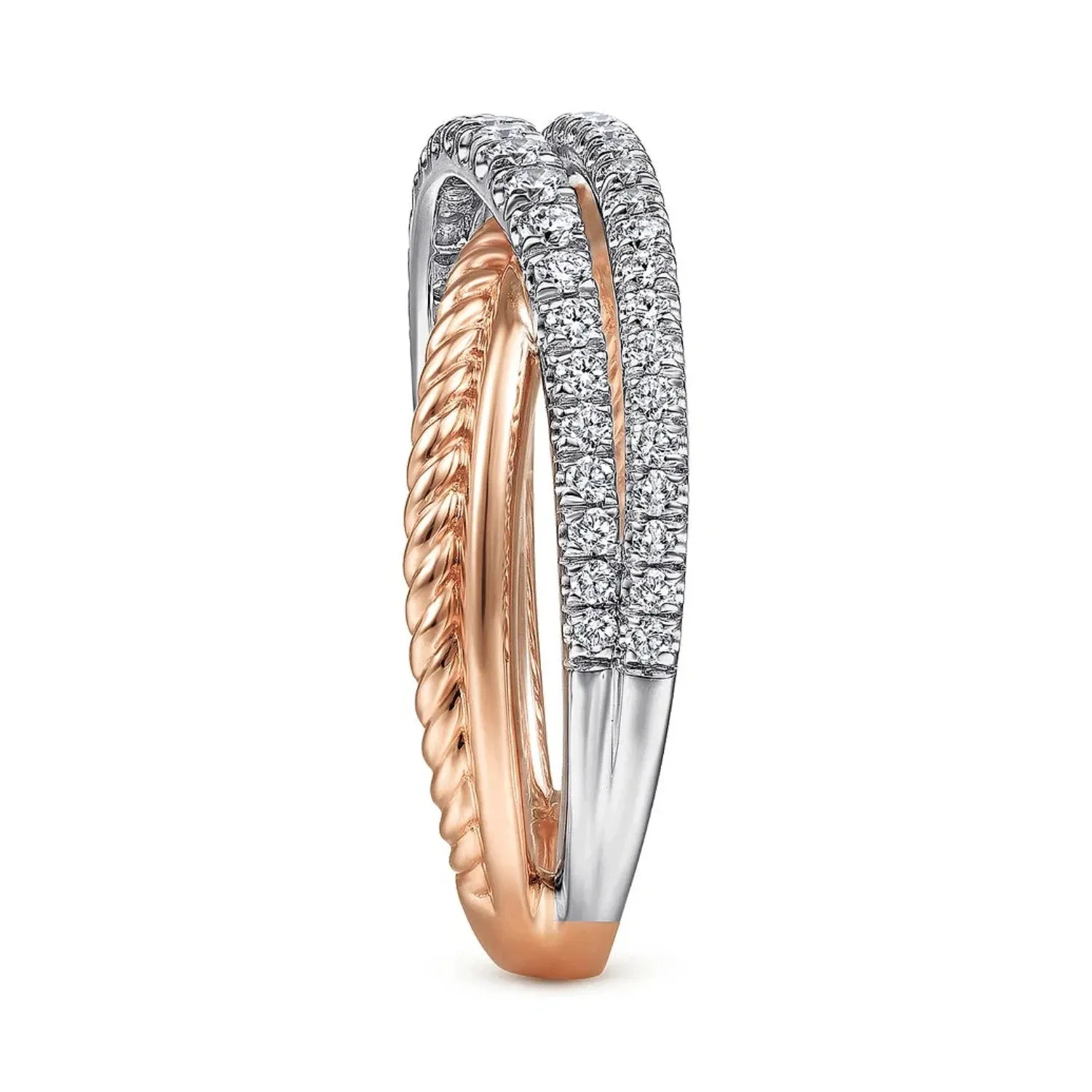 Gabriel & Co. Criss Cross Layered Diamond Ring