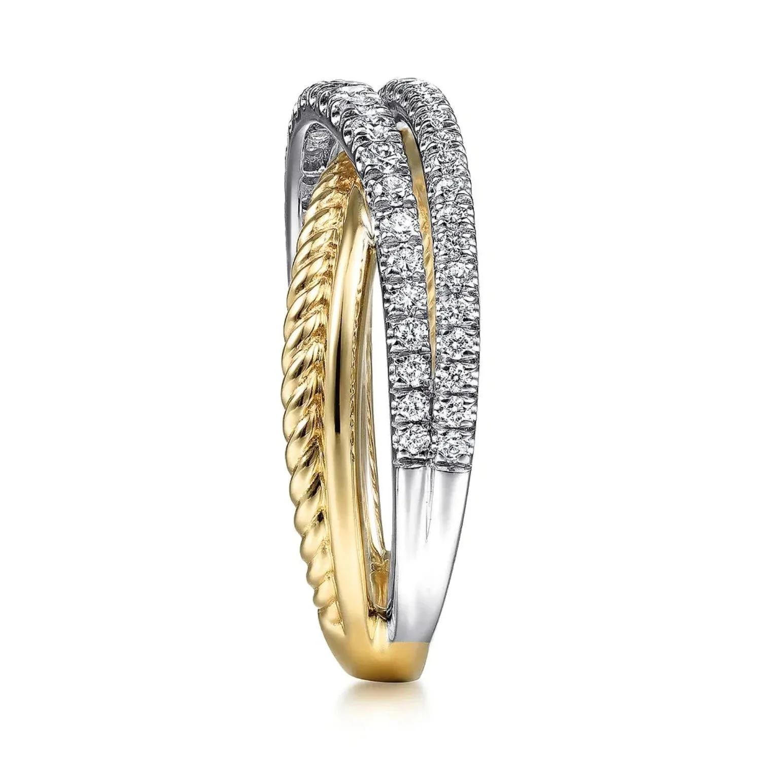 Gabriel & Co. Criss Cross Layered Diamond Ring
