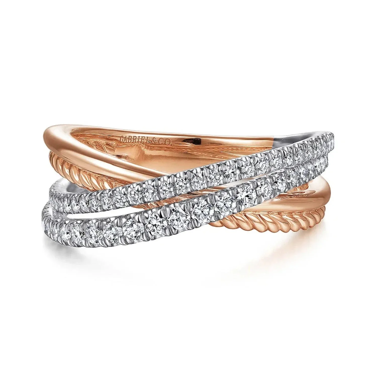 Gabriel & Co. Criss Cross Layered Diamond Ring